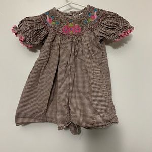 Smocked princess dress 6/9m